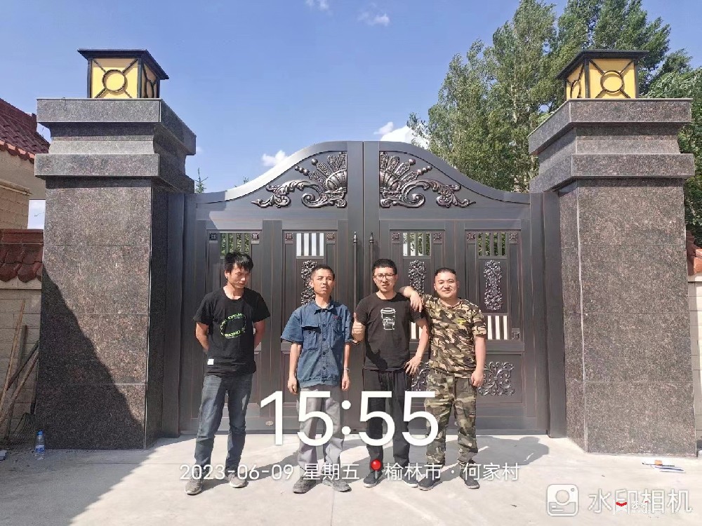 榆林神木農村自建房弧形庭院銅門3套